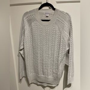 Athleta sweater light grey shimmer